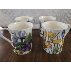 Heirloom Fine Bone China Floral Coffee Tea Cups Mugs Made in England